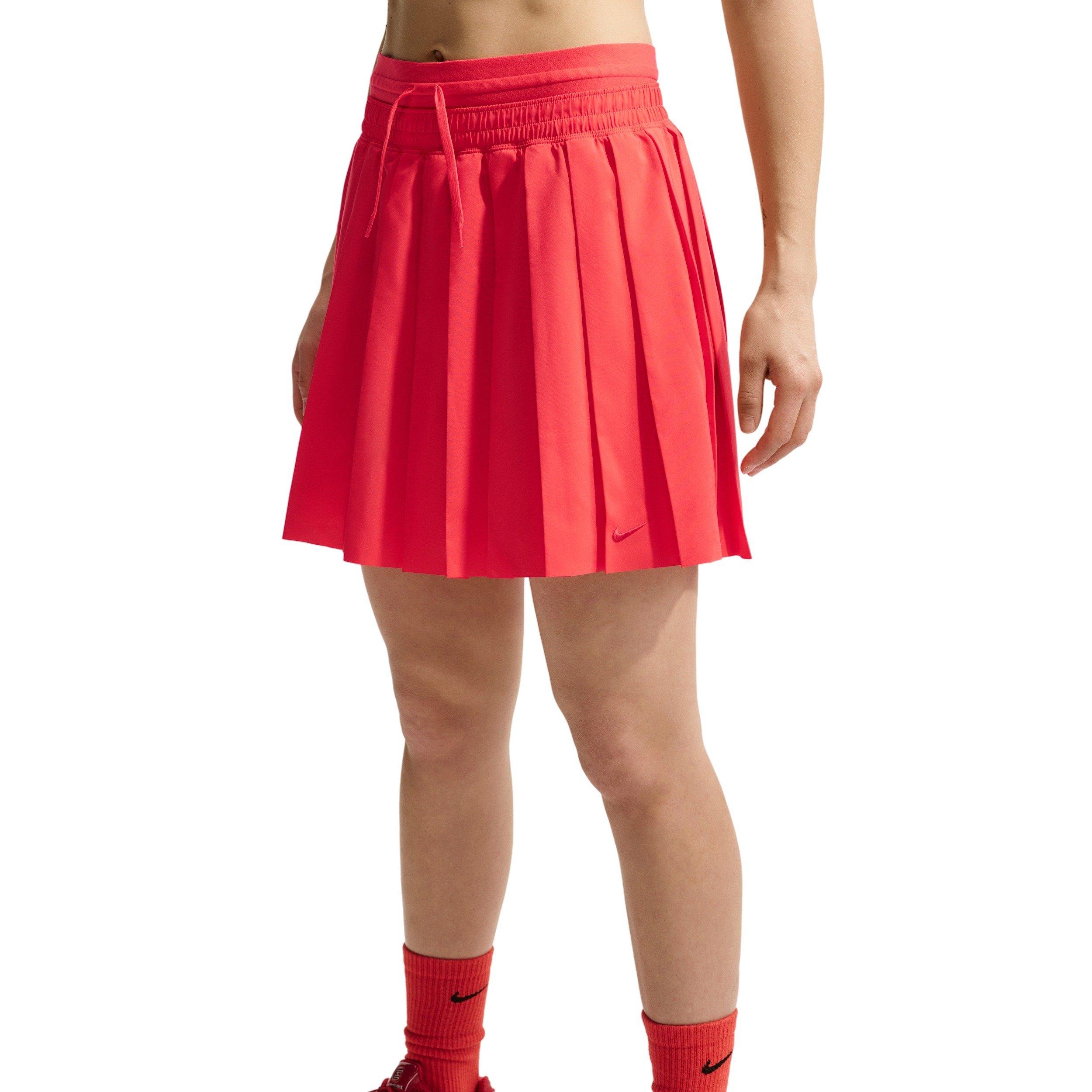 Nike Women's Sportswear Mid-Rise Pleated Skirt - CRIMSON